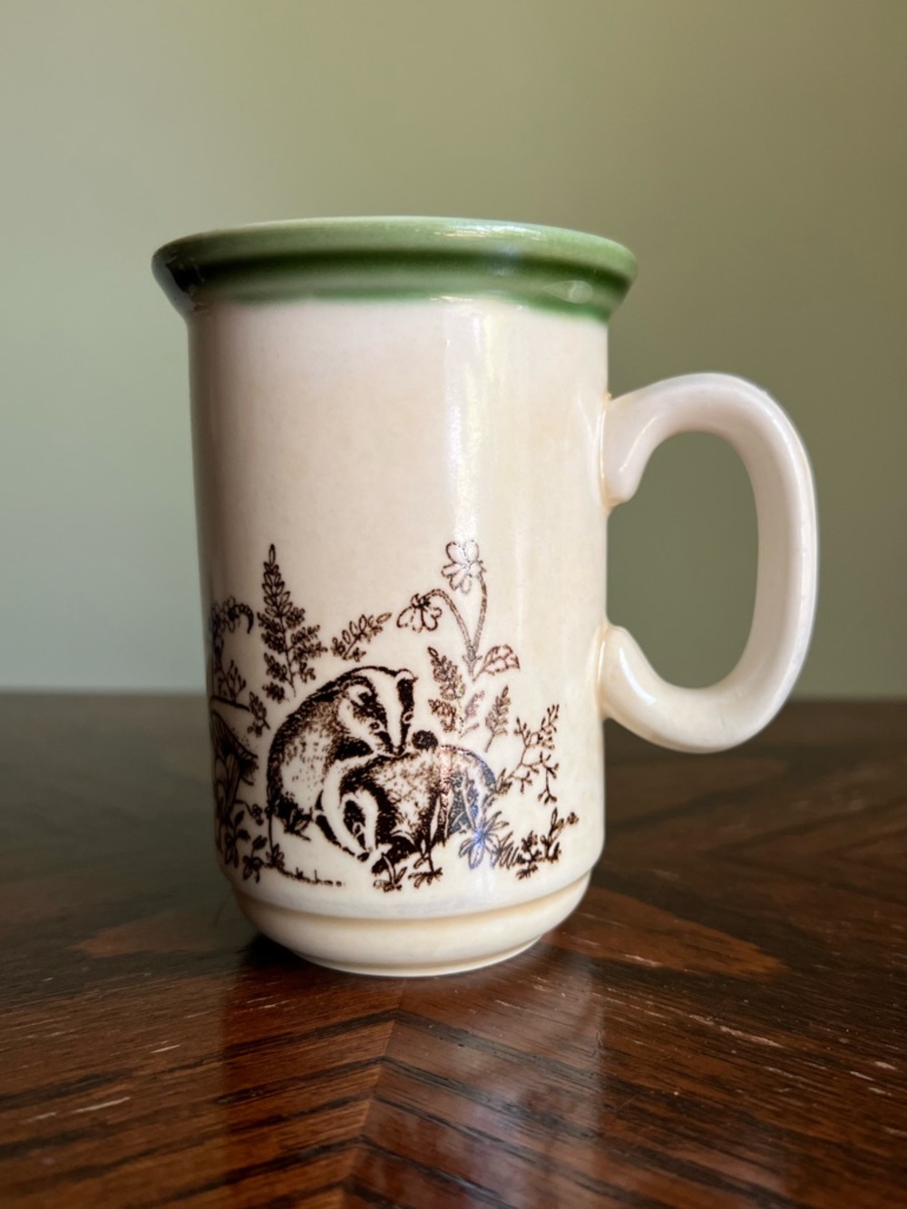 Vintage Churchill England Badger Mug, Tall Skinny Ceramic Cottagecore Mug